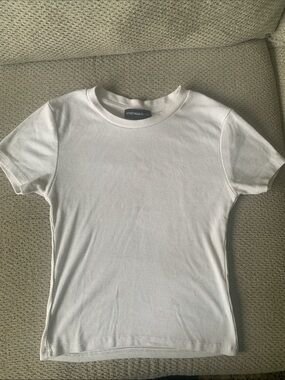 Streetwear Society White Ribbed Short Sleeve Tee